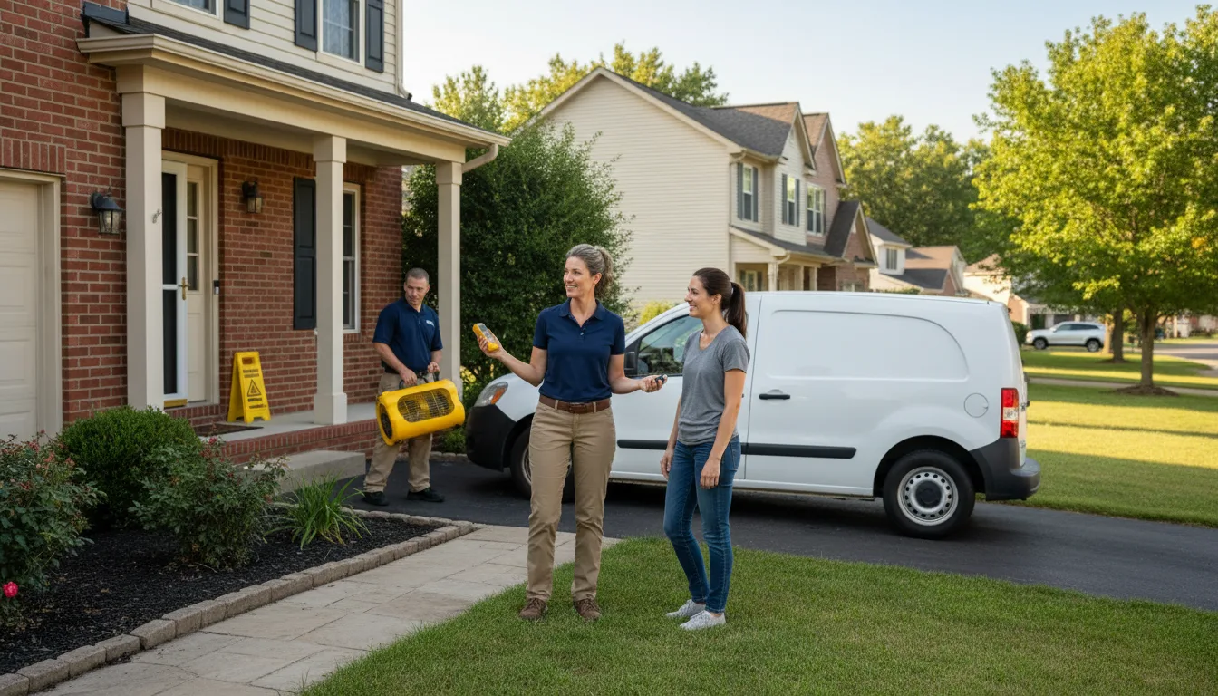 Residential water damage restoration in South Vienna, OH